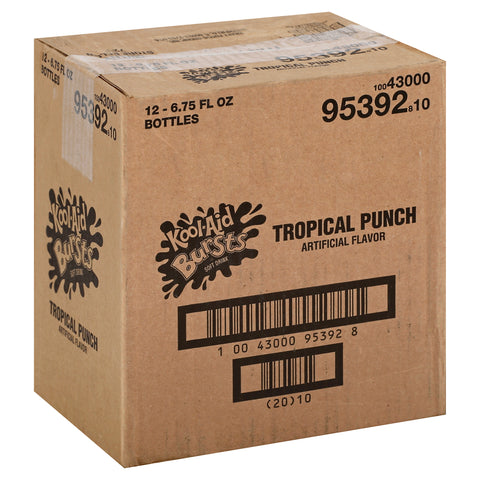 Kool-Aid Bursts Tropical Punch Ready-to-Drink Juice Bottle, 6.75 ounce -- 12 per case