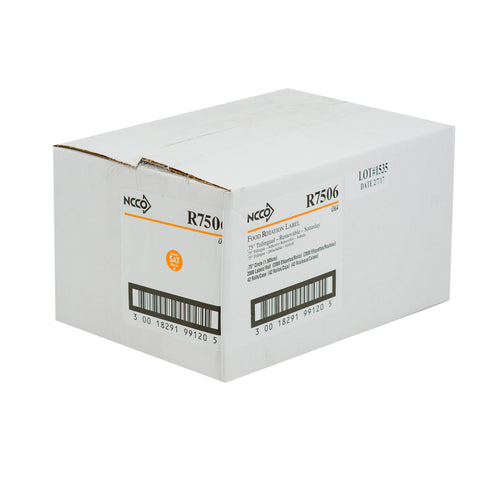 National Checking Company Dateit Orange Trilingual Removable Label - Saturday, 0.75 inch Circle -- 2000 per case.