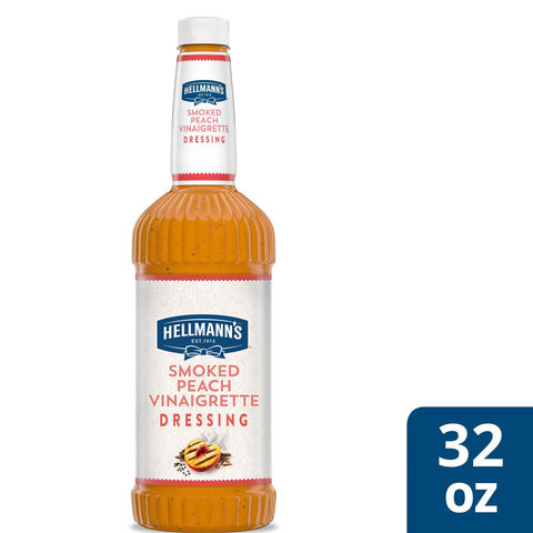 Hellmann's Smoked Peach Vinaigrette Salad Dressing Salad Bar Bottle, 32 ounce -- 6 per case