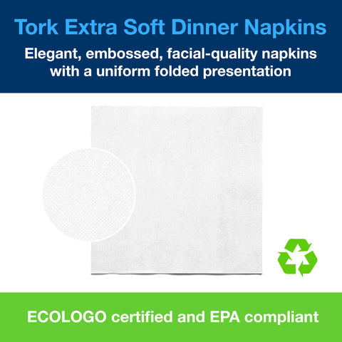 Napkin Dinner 17x16.25 White 3-ply 1/4 Fold
