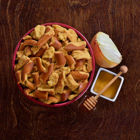 Snyders of Hanover Honey Mustard and Onion Pretzel Pieces, 8 Ounce -- 6 per case.
