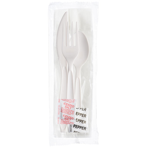 Solo Reliance White Polystyrene Medium Cutlery Kit -- 250 per case