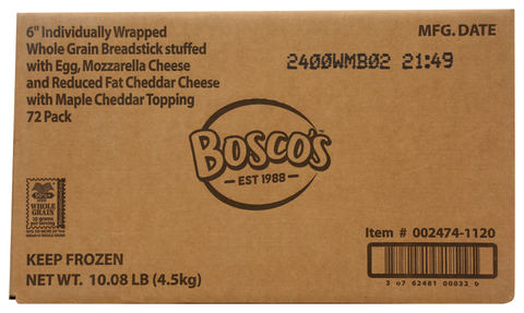 Bosco's BREADSTICK EGG & CHEESE WHOLE GRAIN 6