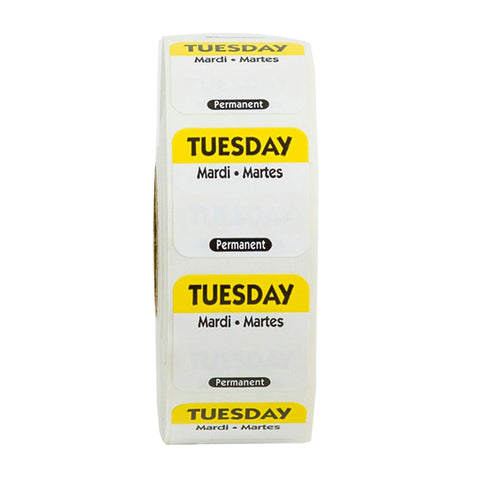 Label Food Rotation Trilingual Yellow Tuesday 1x1