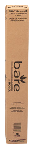 Solo Bare by Solo Eco-Forward White Treated Paper Cone Water Cup, 4 Ounce Capacity -- 5000 per case