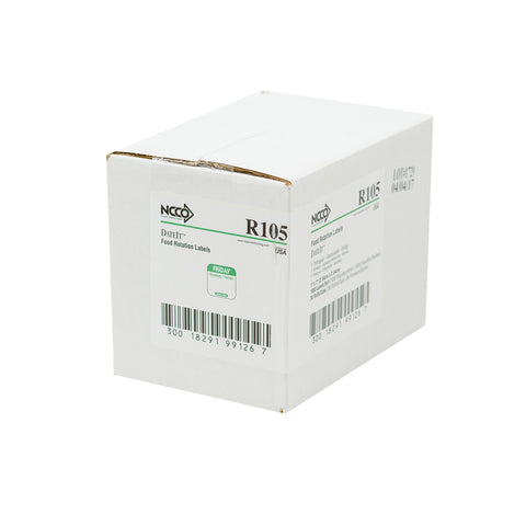 National Checking Company Dateit Green Trilingual Removable Label - Friday, 1 x 1 inch -- 1000 per case.