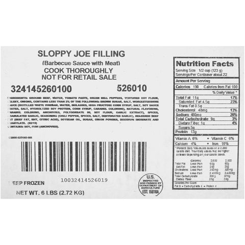 Sloppy Joe Filling Bag