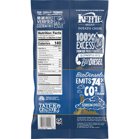 Kettle Sea Salt and Vinegar Potato Chips - 5 oz. bag, 15 per case