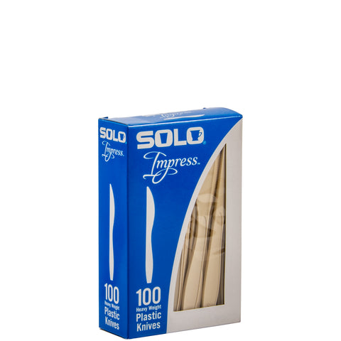 Solo® Impress™ KNIFE PLASTIC HEAVY WEIGHT CHAMPAGNE