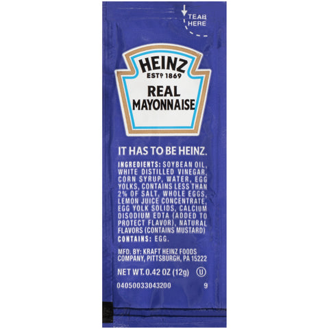 Heinz Mayonnaise Single Serve, 12 Gram -- 500 Case
