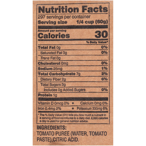 Puree Tomato Pouch Pack 6 Case 10 Can