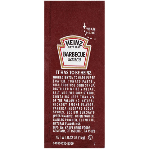 Sauce Barbecue Single Serve Packet 533800/78000729