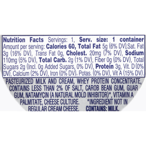 Kraft Philadelphia Light Cream Cheese - Cup, 1 Ounce -- 100 per case.