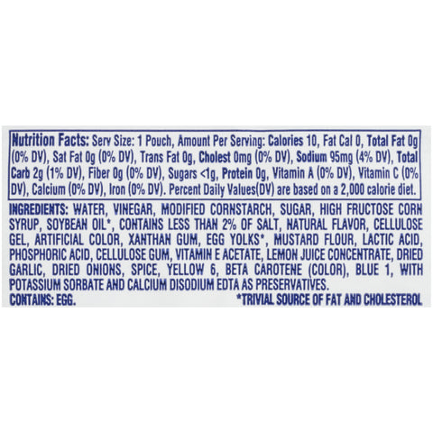 Mayonnaise Fat Free Single Serve Pouch