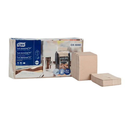 Tork Xpressnap Fit Natural 2 Ply Interfold Dispenser Paper Napkin, 6.5 x 8.39 inch - 120 per pack -- 36 Packs per case