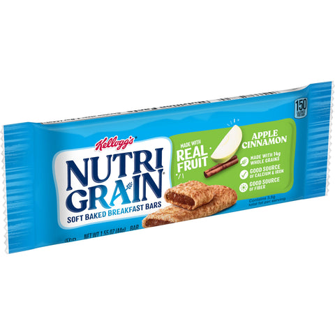 Nutrigrain Apple Cinnamon Cereal Bar, 1.55 Ounce -- 96 per case.