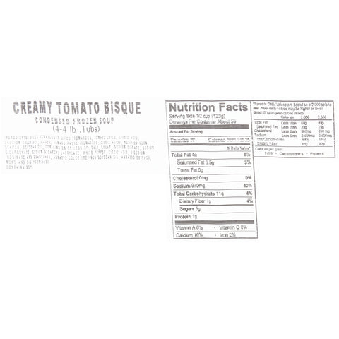 Soup Creamy Tomato Bisque (m) 163090/78001208