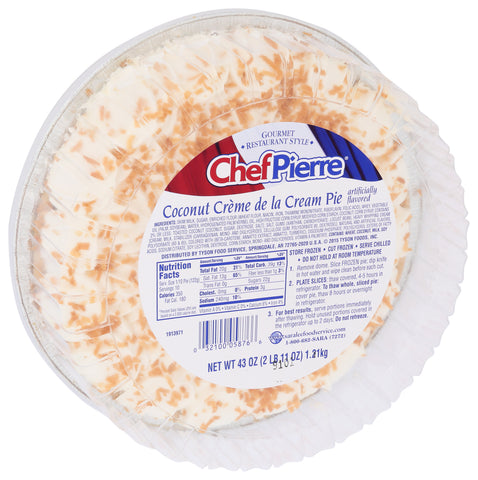 Sara Lee Chef Pierre Coconut Creme de la Cream Pie, 10 inch -- 4 per case.
