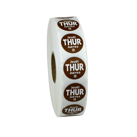 Label Day Of The Week Round Thursday