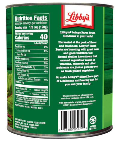 Libby's Medium Fancy Sliced Beets, 104 Ounce -- 6 per case