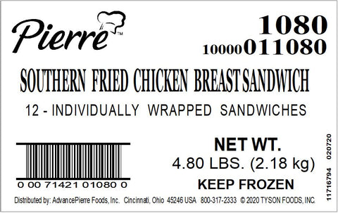 Sandwich Jumbo Southern Fried Chicken Breast 1080