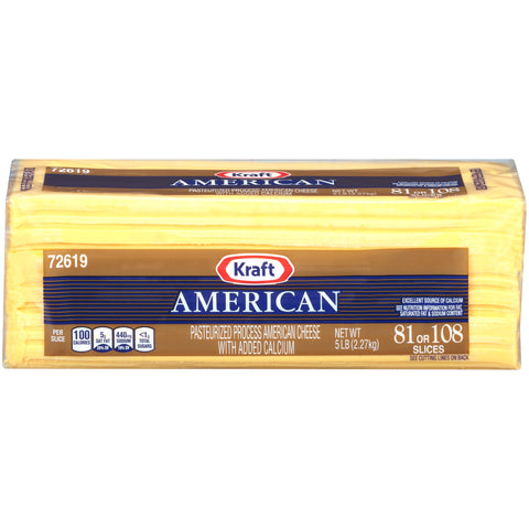 Cheese American Processed Sliced 81-108 Ct