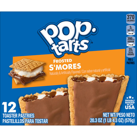 Pastry Pop Tart Smores Frosted 1.69 Oz Shelf Stable Twin Pack