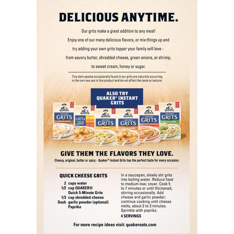 Quaker® CEREAL GRITS QUICK WHITE BAG