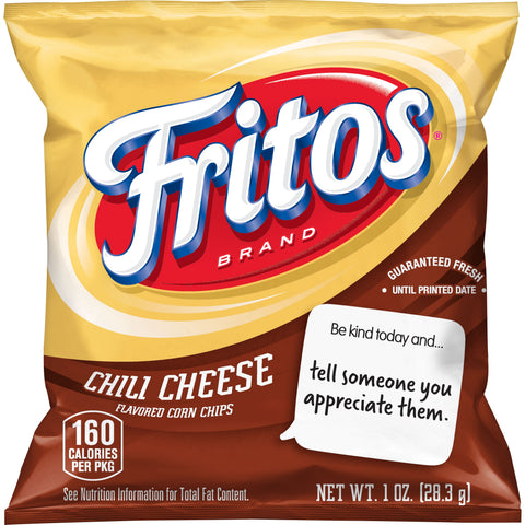 Fritos Chili Cheese Flavored Corn Chips, 1 Ounce -- 104 per case.