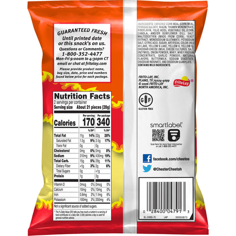 Snack Cheese Crunchy Flamin Hot Large Single Serve