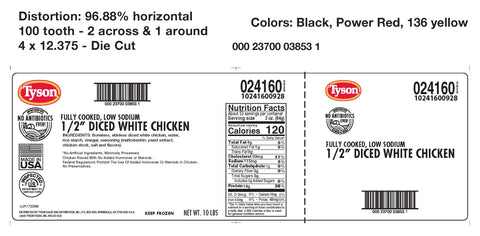 Tyson® CHICKEN BREAST MEAT DICED ALL NATURAL 100% LOW SODIUM FC 1/2