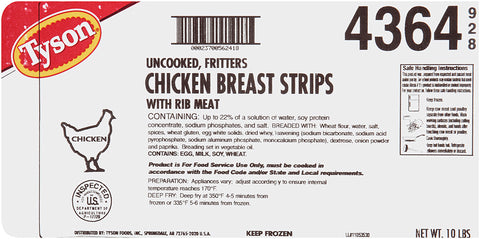 Chicken Breast Strip Fritter Breaded Homestyle Pepper 4364-0928
