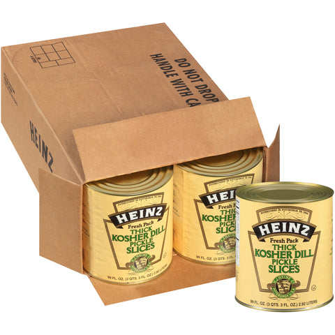 Heinz Pickle Kosher Dill Thick Slice Crinkle Cut, 99 Fluid Ounce -- 6 Case