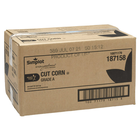 Simplot Golden Jubilee Cut Corn - 20 lb. bag, 1 bag per case