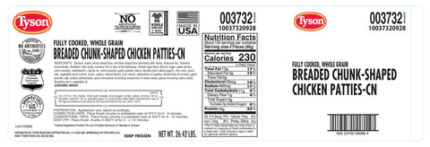 Chicken Nugget Breaded Homestyle Whole Grain Cn Fc 0.79 Oz 3732-0928