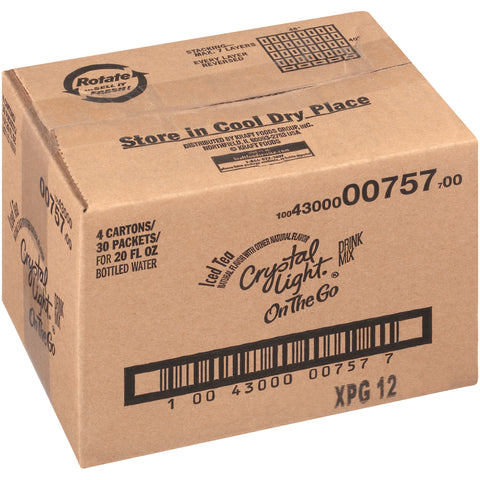 Krafts Crystal Light On The Go Iced Tea Drink 20 Ounce, 30 per pack -- 4 packs per case.