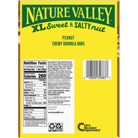 Nature Valley Chewy Sweet and Salty Peanut Granola Bars, 1.8oz Bars -- 120 Bars Per Case