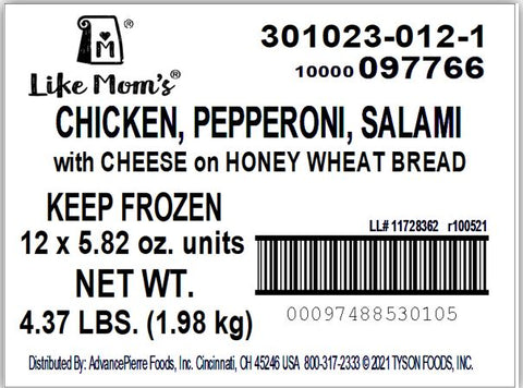 Mom's SANDWICH CHICKEN PEPPERONI & SALAMI W/ CHEESE 5.9 OZ 10000097766