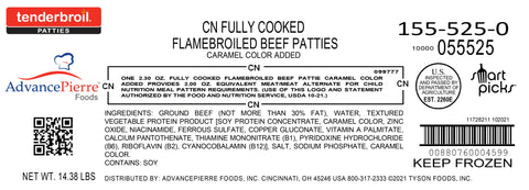 Tenderbroil® BEEF PATTY FLAMEBROILED FC CN 2.5 OZ 10000055525