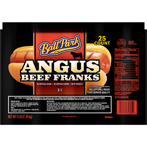 Ball Park Angus Beef 5:1 Frank, 5 Pound -- 2 per case.