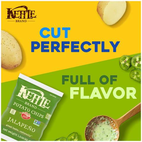 Kettle Foods Jalapeno Potato Chips, 1.5 Ounce -- 24 per case.