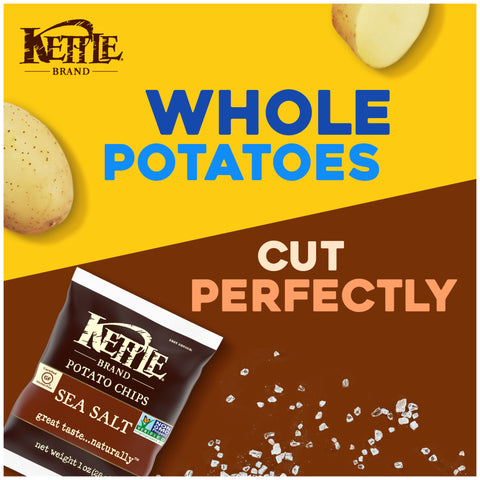 Kettle Foods Sea Salt Potato Chips, 1 Ounce -- 72 per case.