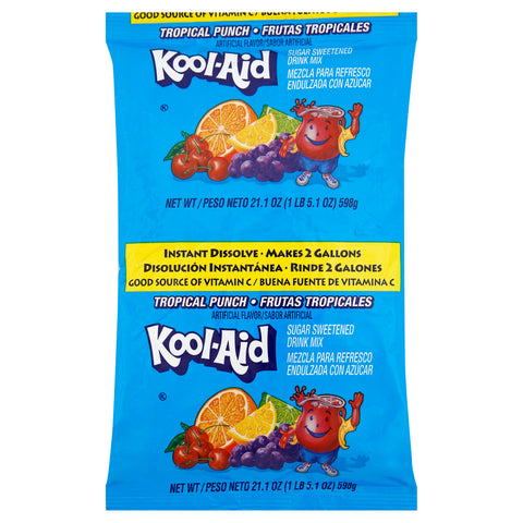 Kool-Aid Tropical Punch Powdered Drink Mix Pouch, 21.1 ounce -- 15 per case