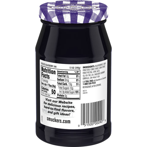 Jam Blackberry Seedless Glass Jar