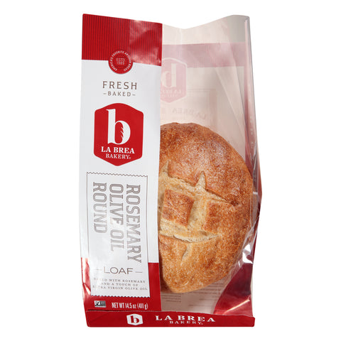 Labrea Bakery Round Rosemary Olive Oil Bread, 14.5 Ounce -- 12 bags per case.