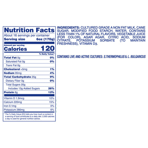 Yogurt Vanilla Non Fat