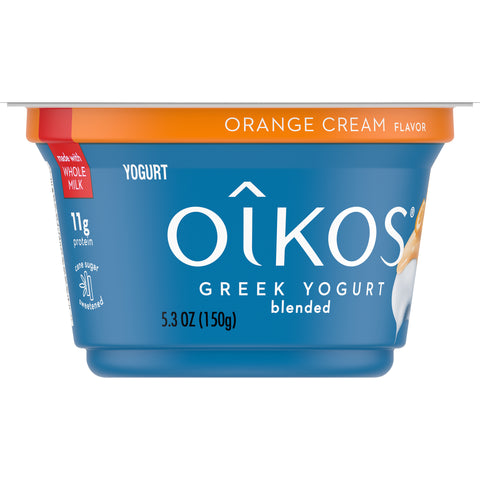 Oikos Organic Banana Cream Traditional Greek Yogurt, 5.3 Ounce -- 12 per case.