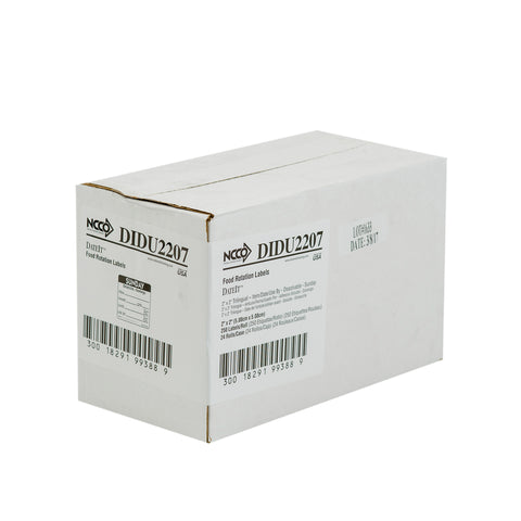 DateIt™ LABEL TRILINGUAL ITEM/DATE/USE BY DISSOLVING BLACK SUNDAY 2X2