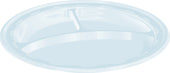 Plate Impact Plastic White 3-compartment 9