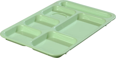 Carlisle TRAY SERVING RIGHT-HAND 6-COMPARTMENT GREEN